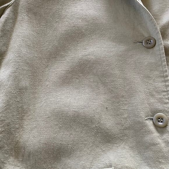 Liz Claiborne LizSport Collared Jacket Sage Green Linen Blend Size 4 - Picture 7 of 8